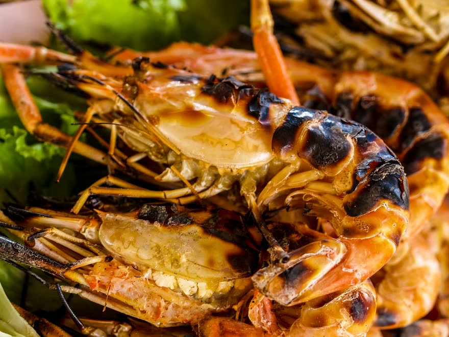 Grilled Andaman river prawns